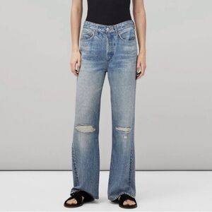 Rag & Bone Liquid Miramar Sweatpants Jeans Wide Leg Pants Dara Blue Print 30